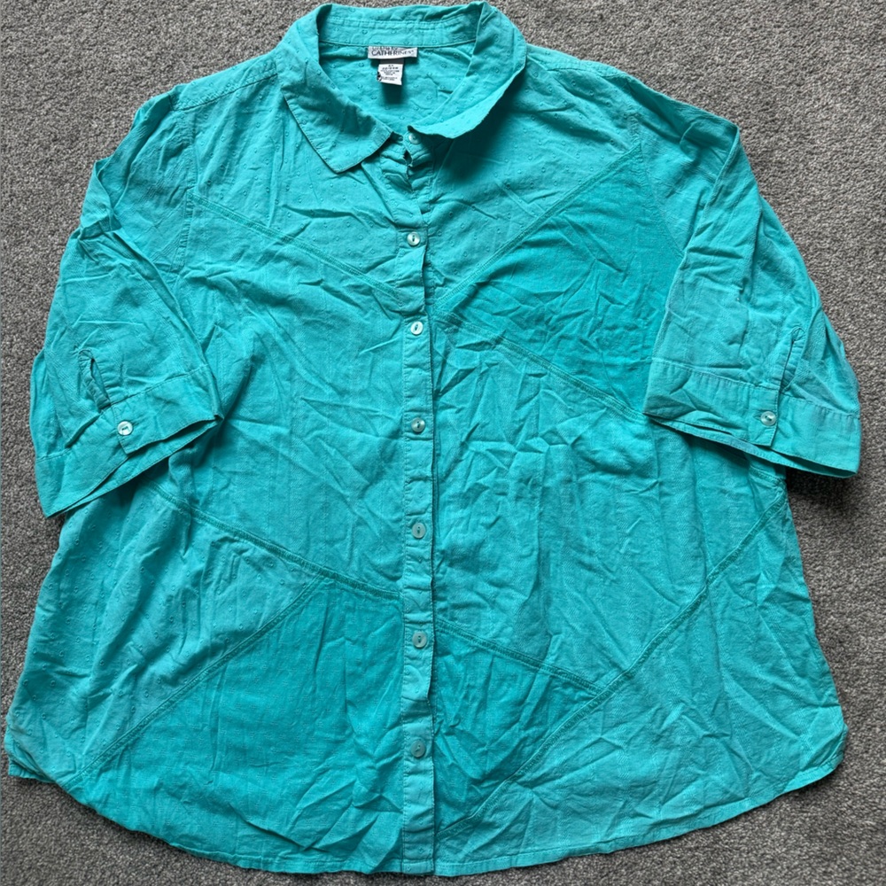 Catherine’s Turquoise button-up blouse